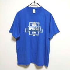 PORT & COMPANY T 셔츠 로고 프린트 XL 블루 코튼 캐주얼