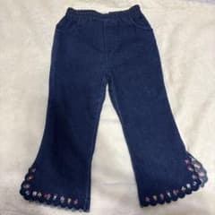 KP KIDS' STUFF デニムパンツ 120cm 花柄刺繍のサムネイル