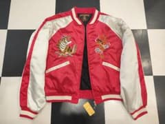 80's〜90's スカジャン 虎と龍 赤 L　TALONジッパー　ロカビリー 80's〜90's スカジャン 虎と龍 レッド L - メルカリ