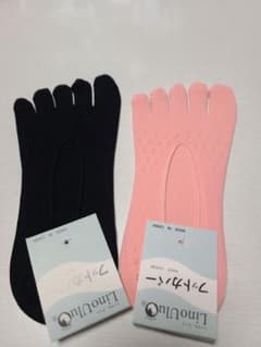 フットカバー　黒&ピンク　２足組のサムネイル