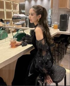 andresd ディタッチドスリーブドレス ブラックパール オケージョン