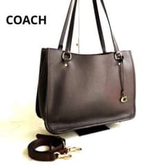 COACH タイラー キャリーオール 2WAY トートバッグ シボ革 ボルドー 