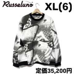 ラッセルノ ゴルフ クルーネック P.O スプレー ペイズリー ホワイト XL