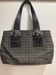 【Excellent Condition】COACH Soho Mini Signature Tote Bag, Black