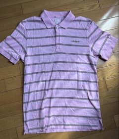 90s adidas アディダス ポロシャツ ピンク ボーダー - メルカリ