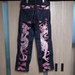 美品 JUVENILE DELINQUENT 双龍 西陣織ストレートデニム - メルカリ