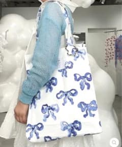 【新品】 POPPY あさぎーにょ リボン トートバッグ ブルー 青 バッグのサムネイル