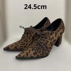표범 무늬 쇼트 부츠 24.5