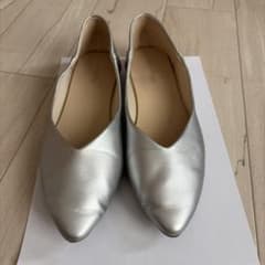 シルバー フラットシューズ 25.0cm 前撮り　後撮り　結婚式　3月末処分予定のサムネイル