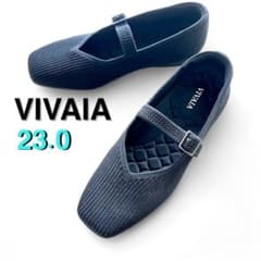 미사용 VIVAIA 스퀘어 투 메리 제인 플랫 슈즈 블랙 23
