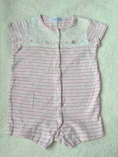 familiar 半袖ロンパース 70cm ピンクボーダーのサムネイル