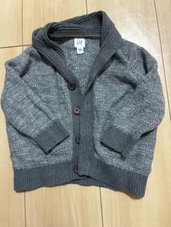 baby GAP ショールカラー カーディガン グレー 12-18months