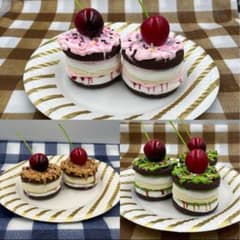 実物大 ミニケーキセット アメリカン 撮影小物 フェイクスイーツ