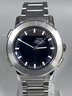 E504 希少品 CITIZEN U010 腕時計 ワールドタイム クロノグラフ - メルカリ