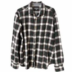 長袖シャツ ネルシャツ チェック柄　白　黒　古着 アメカジのサムネイル
