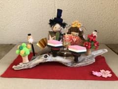 ひな祭り 流木 縮緬布 折り紙 木工のサムネイル