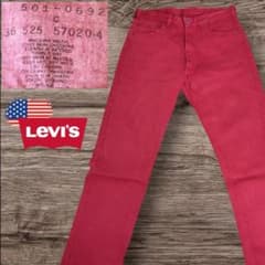 Levi's（リーバイス）　赤ジーンズ　501　ボタンフライのサムネイル
