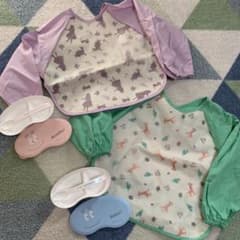 ☆双子ちゃんなど☆長袖スタイと外出時離乳食ケースのサムネイル