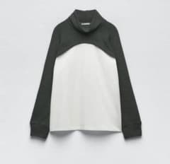 ZARA レイヤード風 ドッキングトップス 長袖 重ね着風 レディースのサムネイル