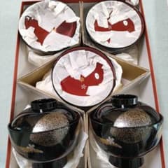 漆器 蓋付き椀 5客セット 桜・紅葉蒔絵　昭和レトロのサムネイル