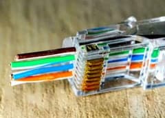 LANコネクタ貫通型11個、LANケーブル 3.5M、サンプルケーブルのサムネイル
