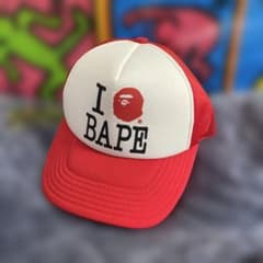 新品タグ付 A BATHING APE I LOVE BAPE キャップ 赤 新品タグ付 A BATHING APE I LOVE BAPE キャップ 赤 - メルカリ