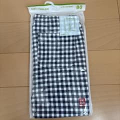 【新品未使用】7分丈　UNIQLO レギンス 80 ギンガムチェック柄　ネイビーのサムネイル