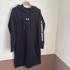 UNDER ARMOUR フード付き 裏起毛 ワンピース ブラック 黒 ロング