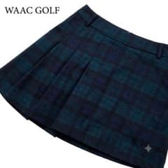 WAAC ワック プリーツ ゴルフスカート チェック刺繍 グリーン 26 M WAAC ワック プリーツ ゴルフスカート チェック刺繍 グリーン 26 M