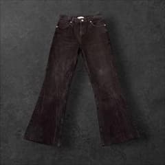 Y2K フレアデニム ブラック フェード　ブーツカット グランジ archive