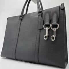 現行/極美品✨コーチ ビジネスバッグ 2way レザー A4収納 PC ブラック