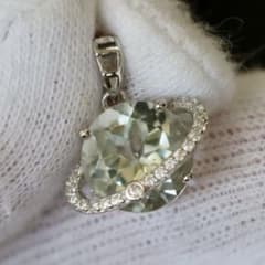 ✨高品質✨ グリーンアメジスト 土星ペンダントトップ - メルカリ