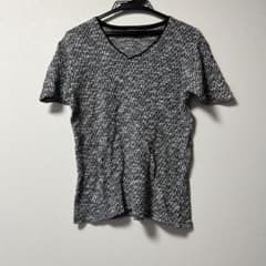 黒　白　Vネック　Tシャツ　編み　クックジーンズ　cookjeansのサムネイル