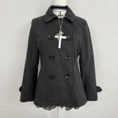 ピーコート グレー ウール 厚手 平成ギャルy2k グランジ パンク