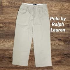 90s USA製 Ralph Lauren ポロチノ ツータックパンツ ハモンド ハモンドパンツ ポロチノ チノパンW34 ポロラルフローレン ツータック