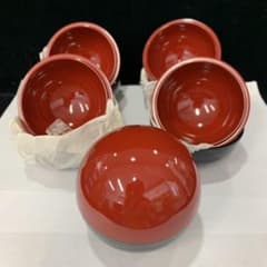 漆器　黒塗り　漆　金箔　お菓子入れ　茶道具　和食器　5個セットのサムネイル