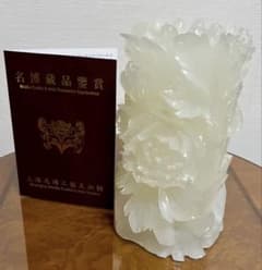 白玉石　富貴牡丹 中国美術 白玉石 富貴牡丹 中国美術 - メルカリ