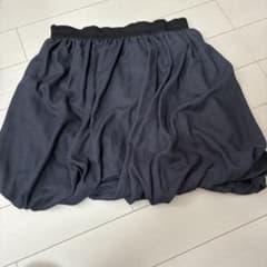 バルーンミニスカート ダークグレー ウエストゴムのサムネイル