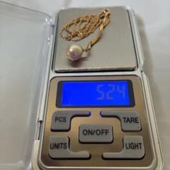 k18 5.24g ゴールド 天然パール ダイヤモンドネックレス - メルカリ