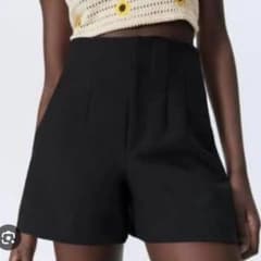 zara ハイウエストバミューダパンツ　ショートパンツ　S ベージュ