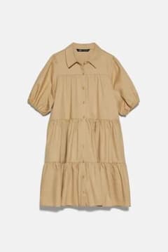 【新品SALE】ZARAフレアワンピース color: Camelのサムネイル