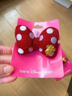 新品ディズニー　ミニー　リボン　ヘアゴム　ヘアポニーのサムネイル