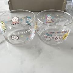 치이카와 유리 그릇 2개