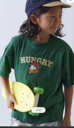 HUNGRY クマプリント Tシャツ 100cmのサムネイル