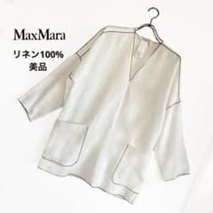 MaxMara リネン100％ Vネック ブラウス 美品 イタリア製 - メルカリ