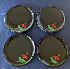 琉球漆器 ハイビスカス 銘々皿 4枚セット - メルカリ