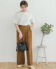 URBAN RESEARCH リネンライクワイドパンツ　キャメル　美品のサムネイル