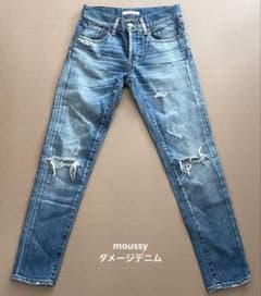 MOUSSY ダメージデニムパンツ 23インチのサムネイル