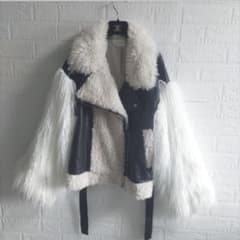 say✨ BELLE ETUDE　 ボリュームファーライダースジャケット 美品✨LA BELLE ETUDE ボリュームファーライダースジャケット - メルカリ