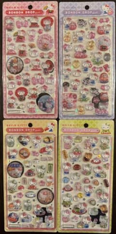 和柄 ハローキティ ボンボンドロップシール 4枚セット【正規品】のサムネイル